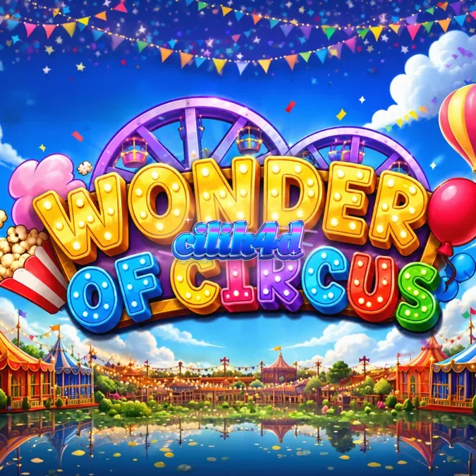 Tampilan layar permainan slot Wonder of Circus dengan tema karnaval